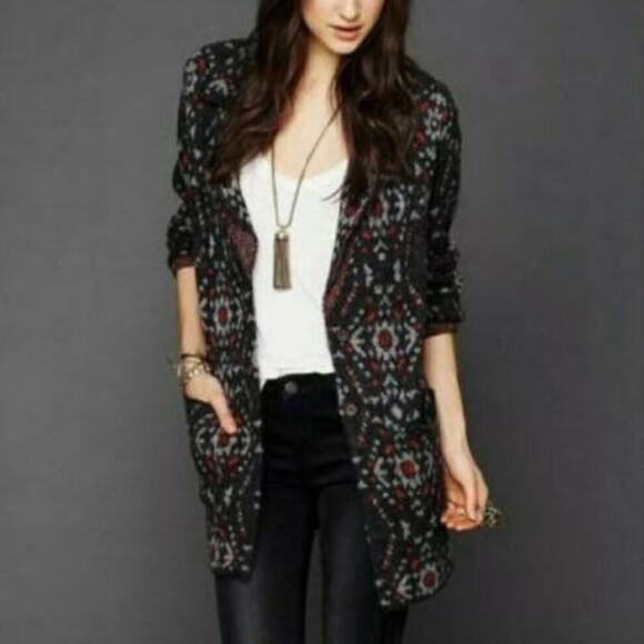 Free People Small Geometric Southwest Cardigan Sweater Size XS - Picture 2 of 8